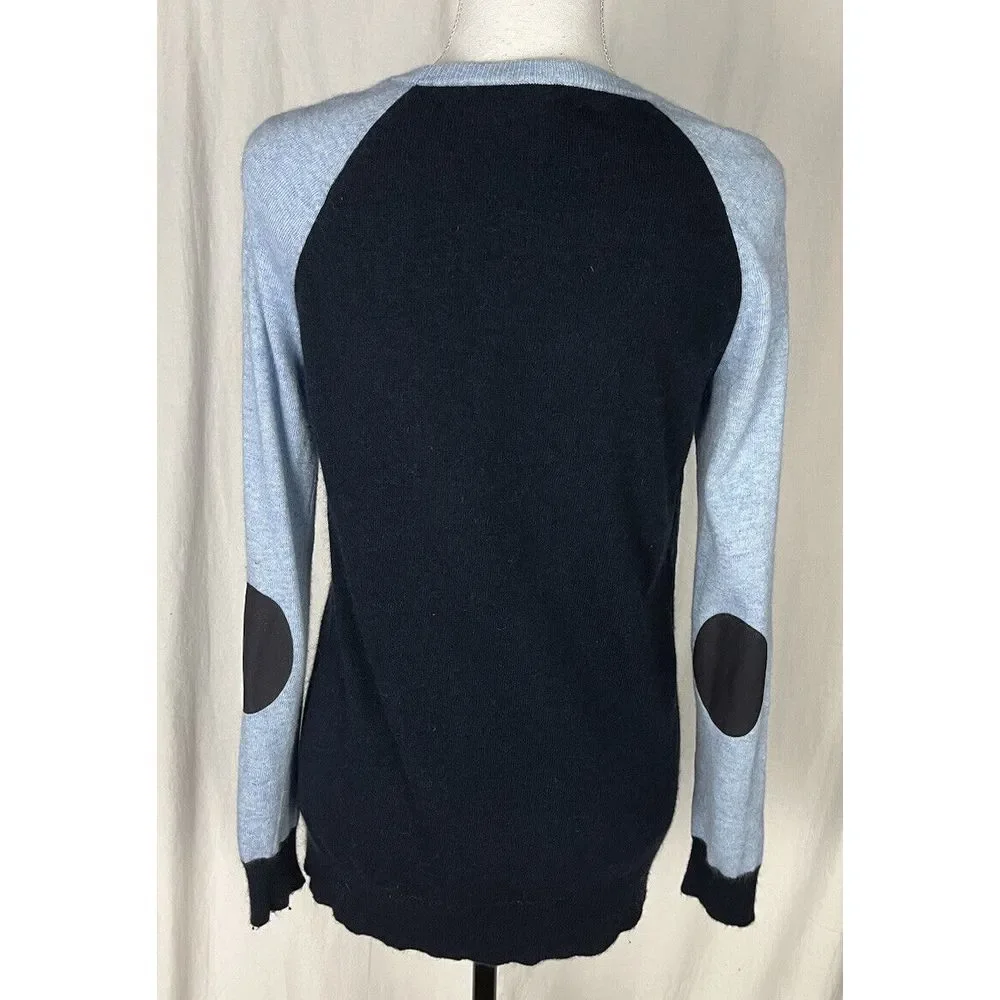 J. Crew Sweater Womens Blue Wool Blend Side Button Pullover Size‎ S